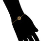 Schmuckgarnitur aus aus goldplattierter Legierung mit rotem Emporia®-Kristall und blauem Emporia®-Kristall