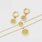 Schmuckgarnitur aus aus goldplattierter Legierung mit rotem Emporia®-Kristall und blauem Emporia®-Kristall