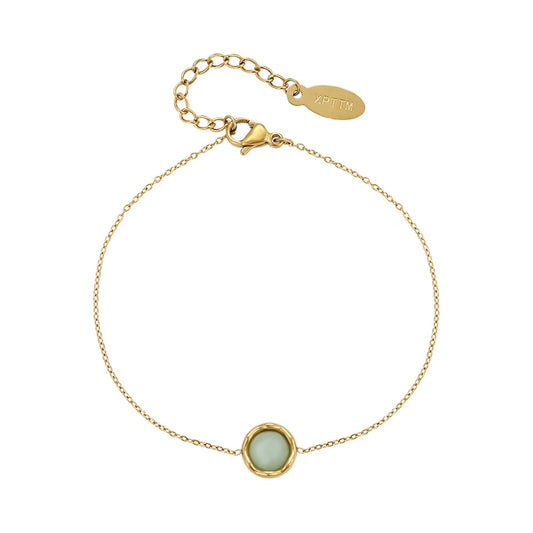 Armband aus goldplattiertesr Legierung mit grünem Emporia® Kristall