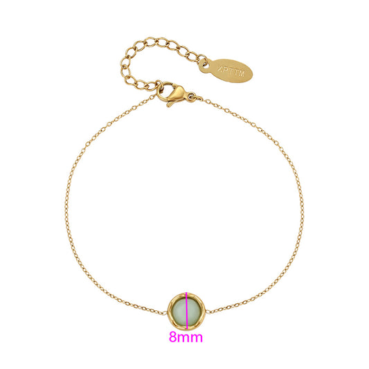 Armband aus goldplattiertesr Legierung mit grünem Emporia® Kristall