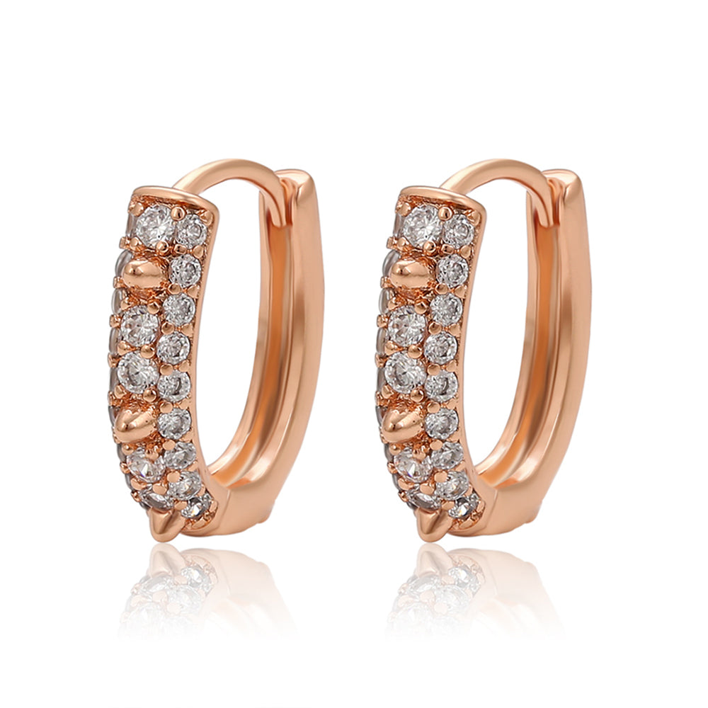 Ohrringe aus goldplattierter Legierung mit weißem Emporia® Kristall 1 