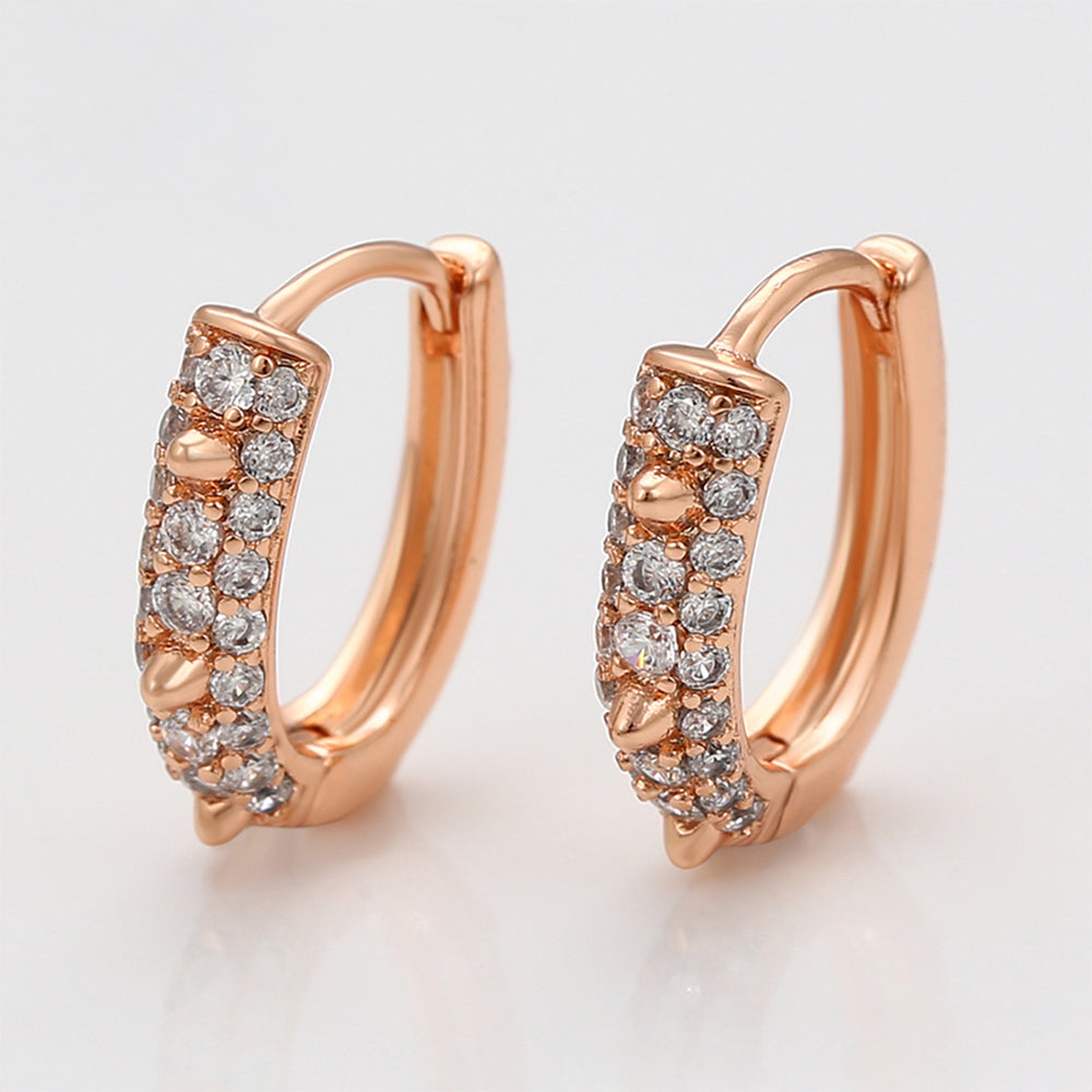 Ohrringe aus goldplattierter Legierung mit weißem Emporia® Kristall 3 