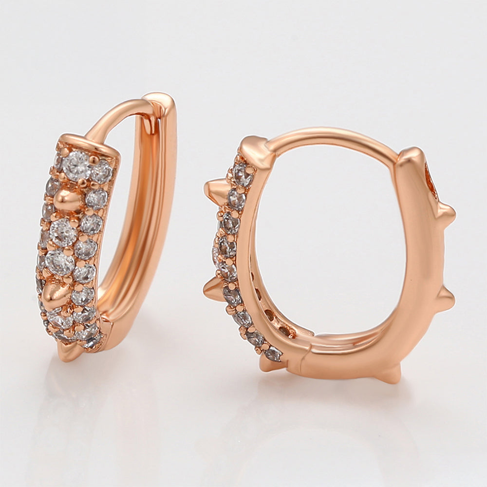 Ohrringe aus goldplattierter Legierung mit weißem Emporia® Kristall 5 