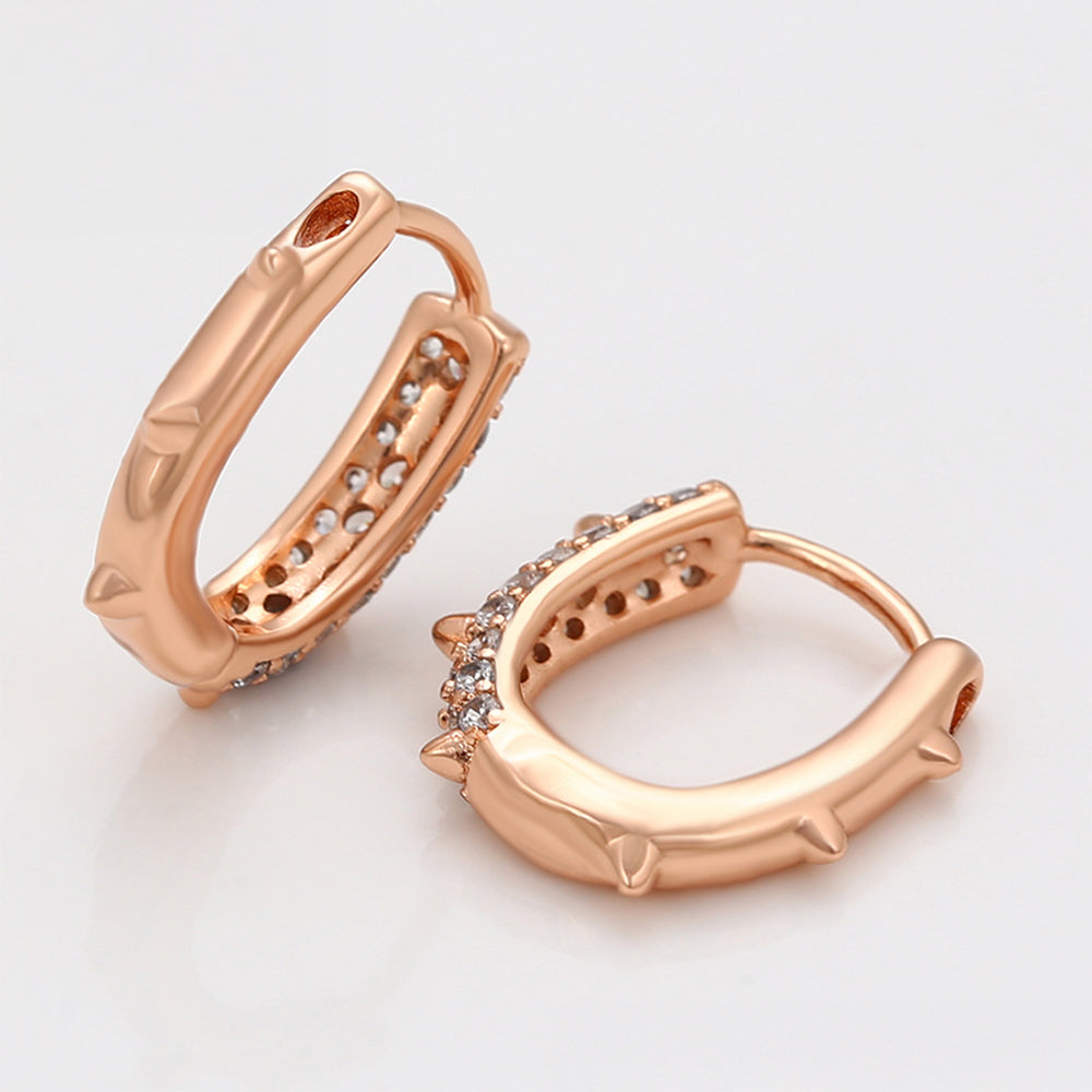 Ohrringe aus goldplattierter Legierung mit weißem Emporia® Kristall 7 