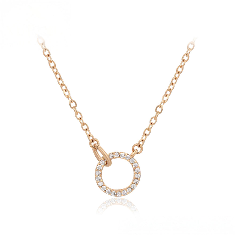 Halskette aus goldplattierter Legierung mit weißem Emporia® Kristall 1 