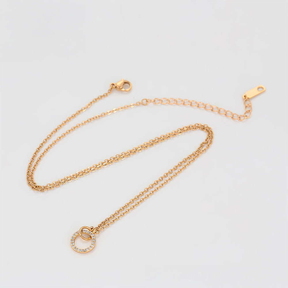 Halskette aus goldplattierter Legierung mit weißem Emporia® Kristall 3 