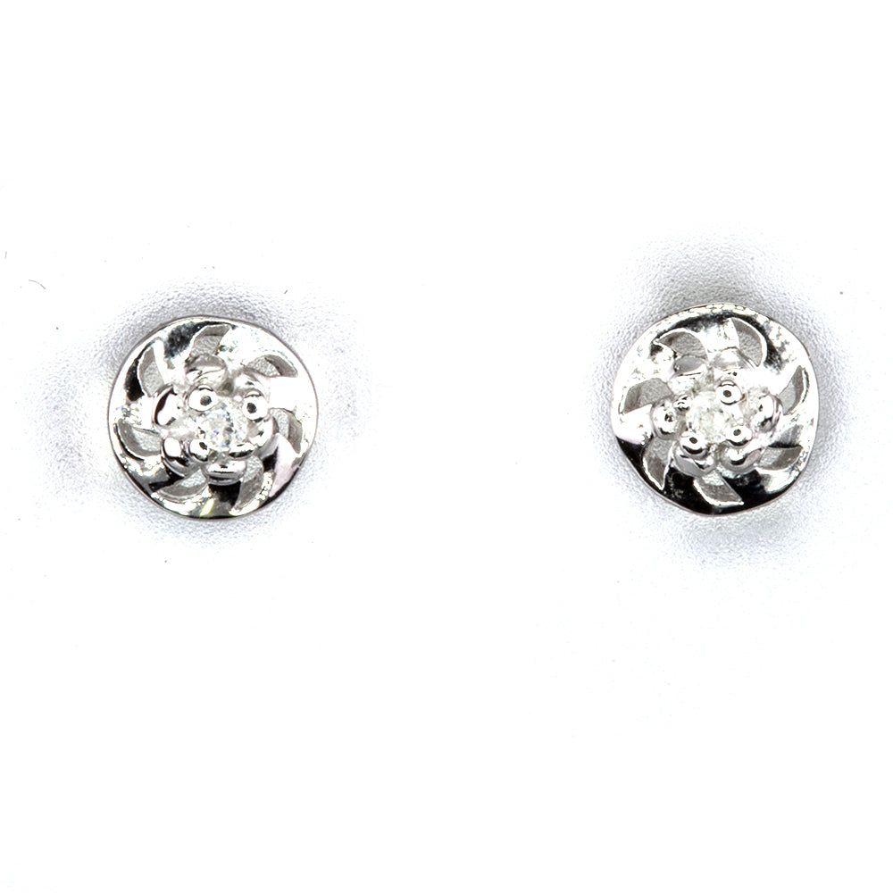 Silberohrringe mit Diamant