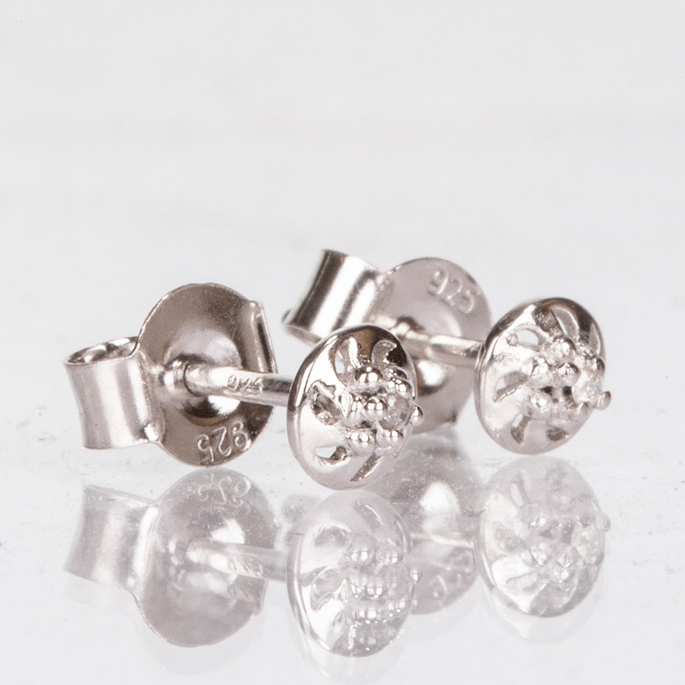 Silberohrringe mit Diamant 5 