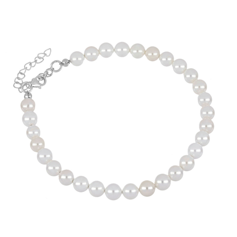 Silberarmband mit weißer Süßwasserperle 1 