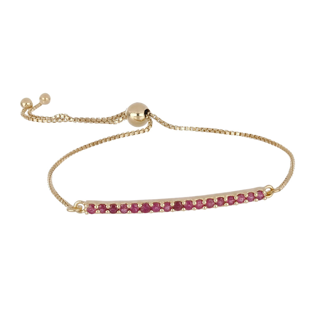 Goldplattiertes Silberarmband mit Rubin aus Madagaskar