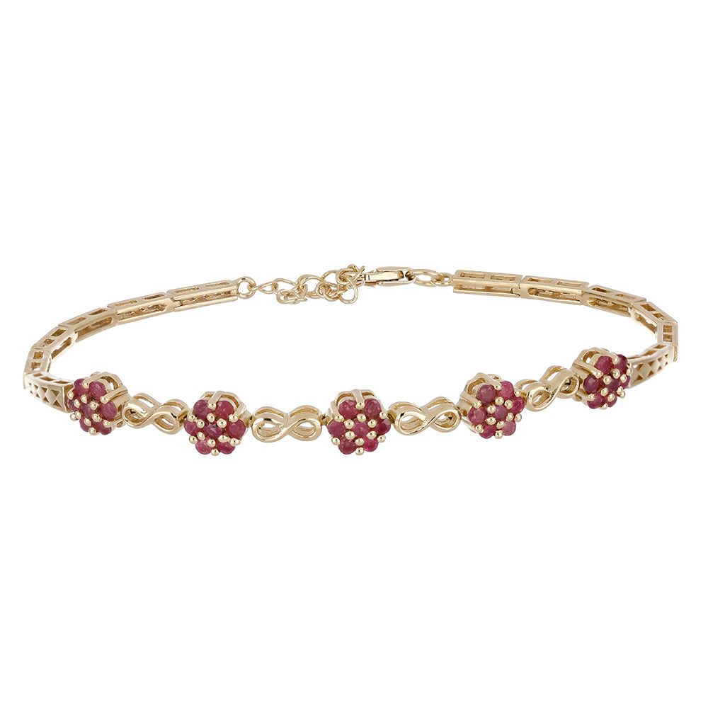 Goldplattiertes Silberarmband mit Rubin aus Madagaskar 1 