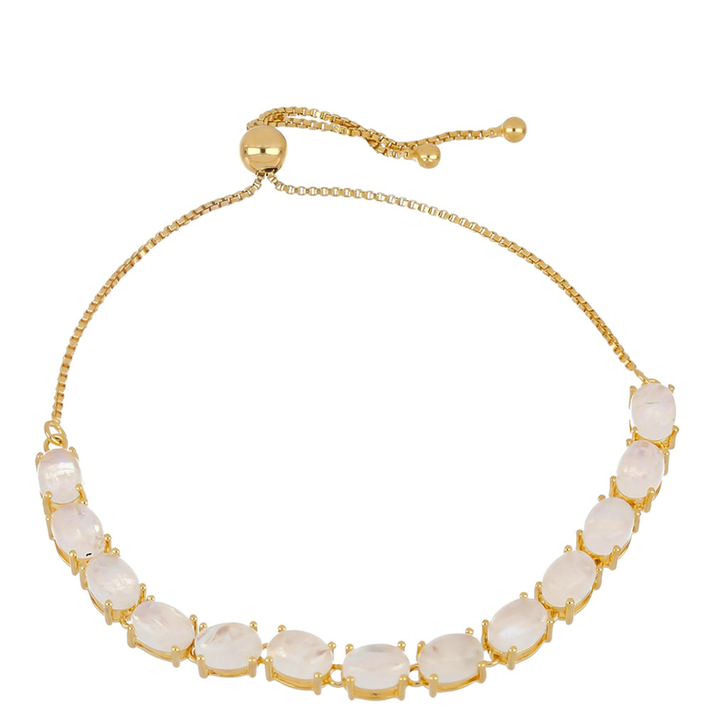 Goldplattiertes Silberarmband mit Regenbogenmondstein aus Grant County