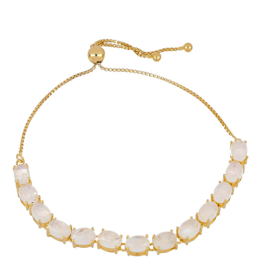 Goldplattiertes Silberarmband mit Regenbogenmondstein aus Grant County