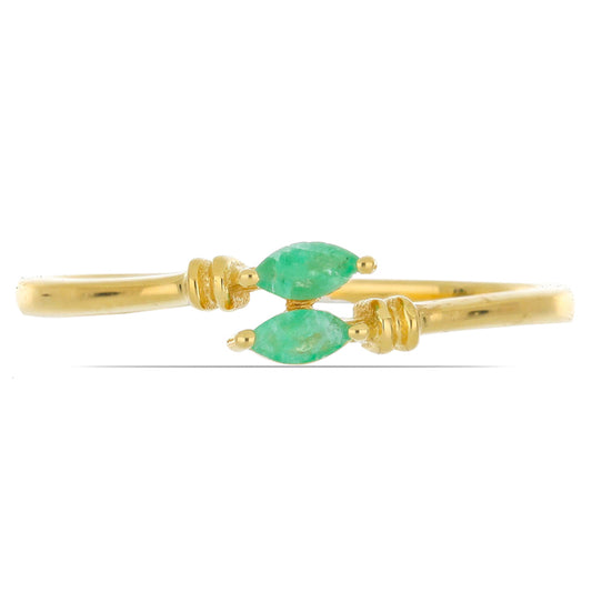 Goldplattierter Silberring mit brasilianischem Smaragd