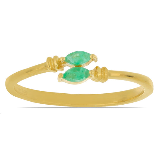 Goldplattierter Silberring mit brasilianischem Smaragd