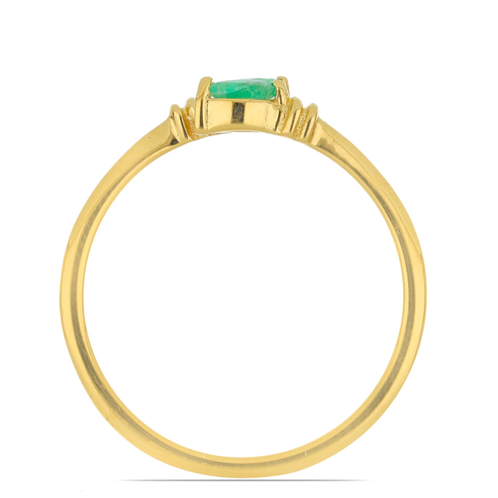 Goldplattierter Silberring mit brasilianischem Smaragd 3 
