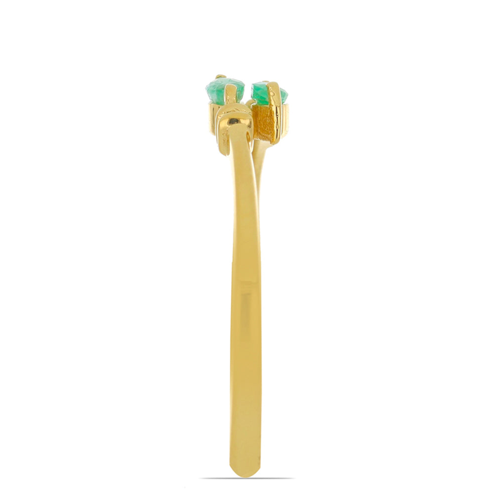 Goldplattierter Silberring mit brasilianischem Smaragd 4 