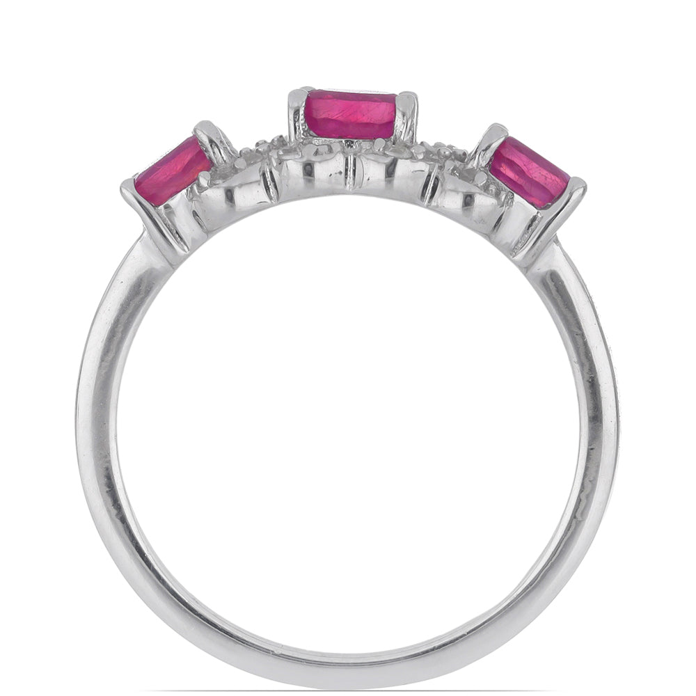 Silberring mit Rubin aus Madagaskar und weißem Topas