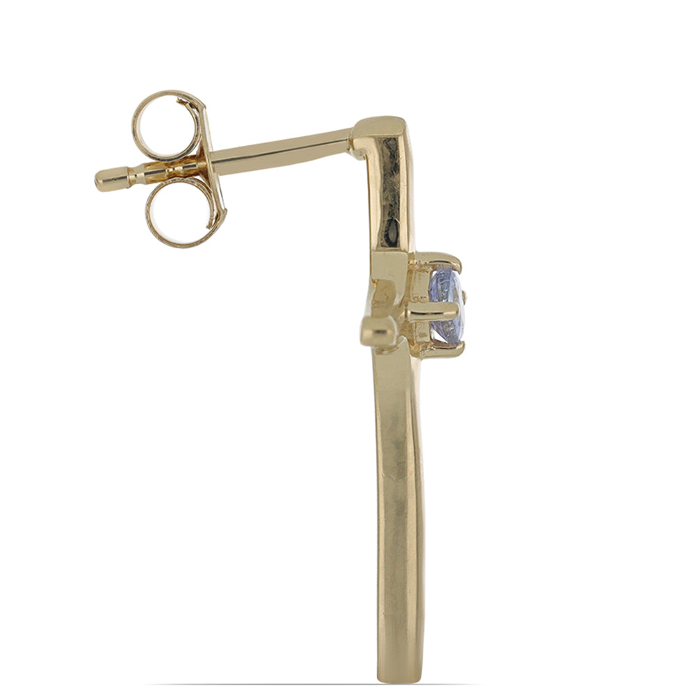 Goldplattierte Silberohrringe mit Tansanit 2 