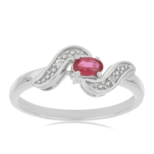 Silberring mit Rubin aus Madagaskar und weißem Topas