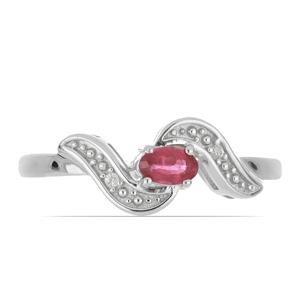 Silberring mit Rubin aus Madagaskar und weißem Topas 1 