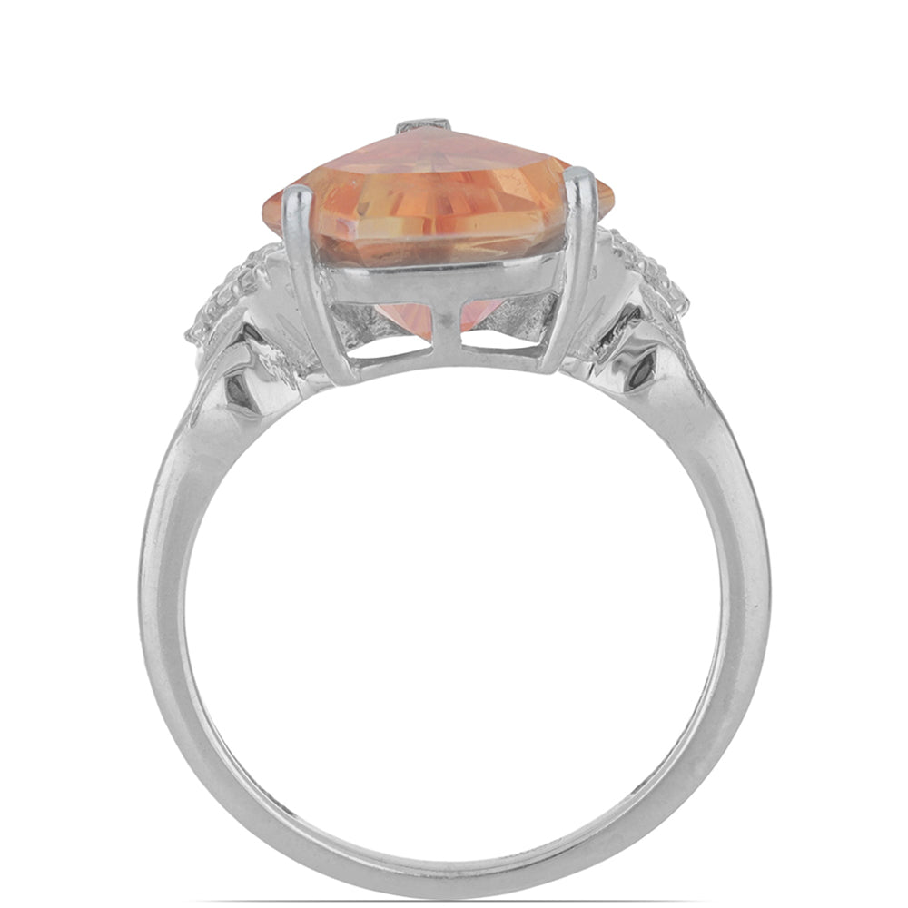 Silberring mit Padparadscha Quarz 3 