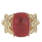 Goldplattierter Silberring mit roter Schwammkoralle