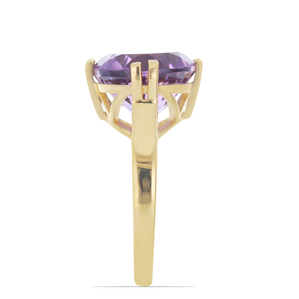 Goldplattierter Silberring mit Amethyst aus Vera Cruz