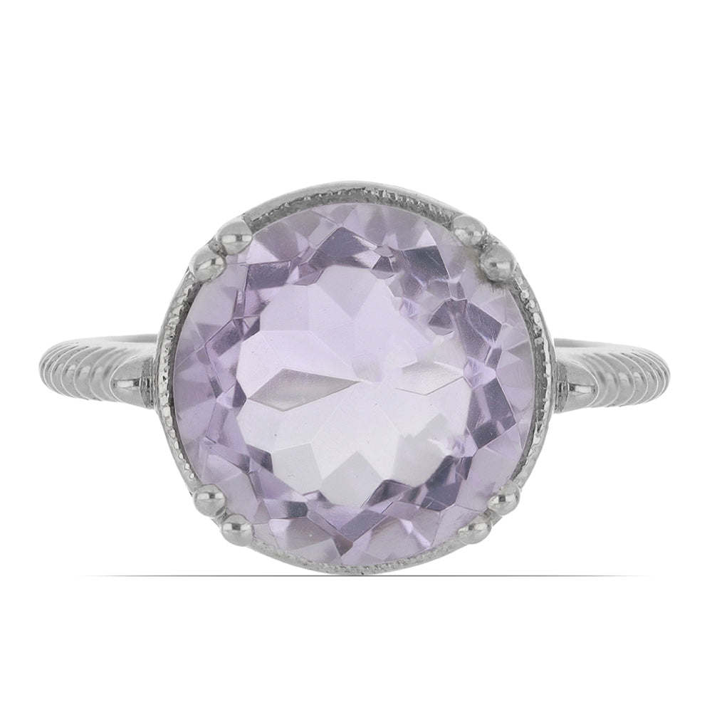 Silberring mit Rose De France Amethyst