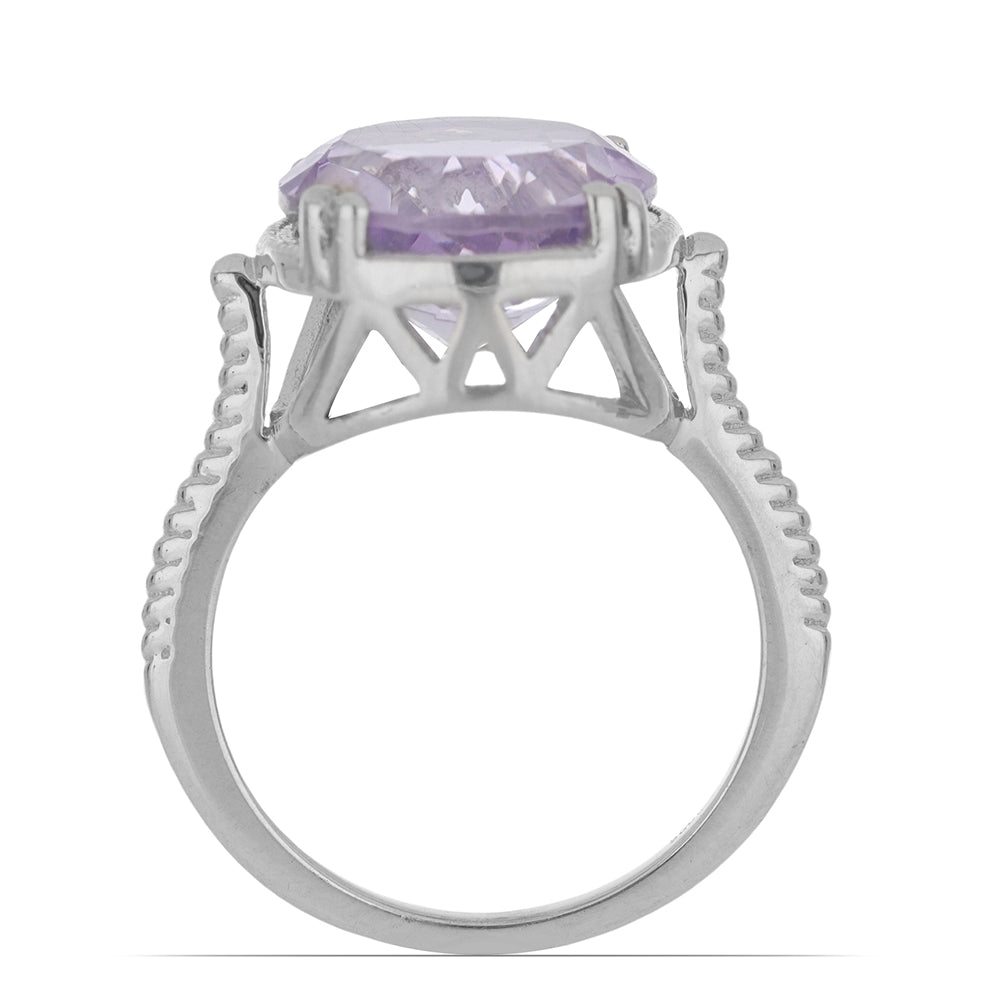 Silberring mit Rose De France Amethyst 2 