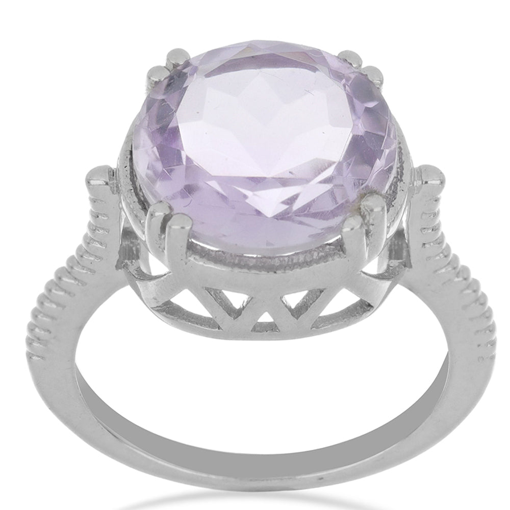 Silberring mit Rose De France Amethyst 3 