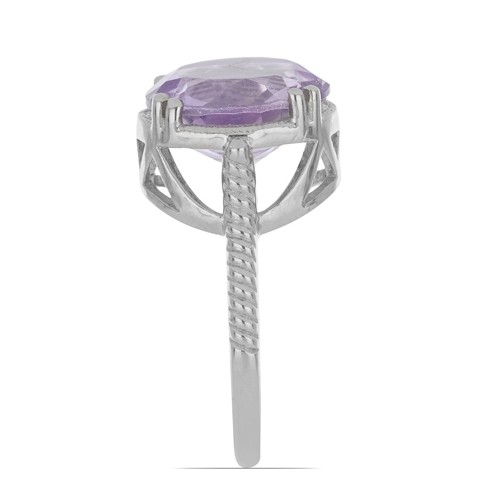 Silberring mit Rose De France Amethyst 4 