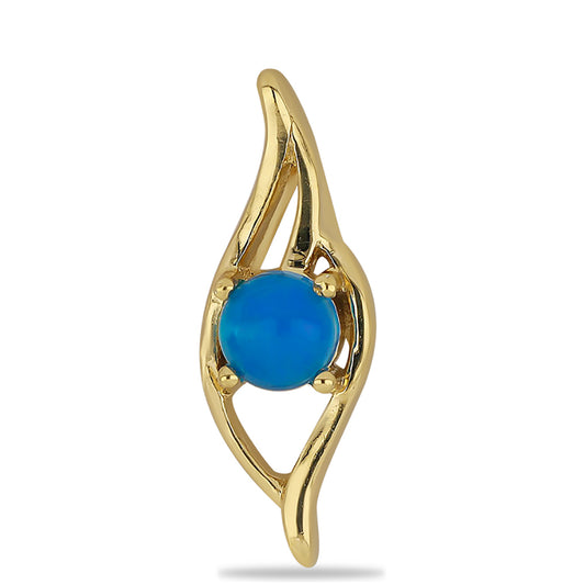 Goldplattierter Silberanhänger mit blauem äthiopischem Opal aus Lega Dembi