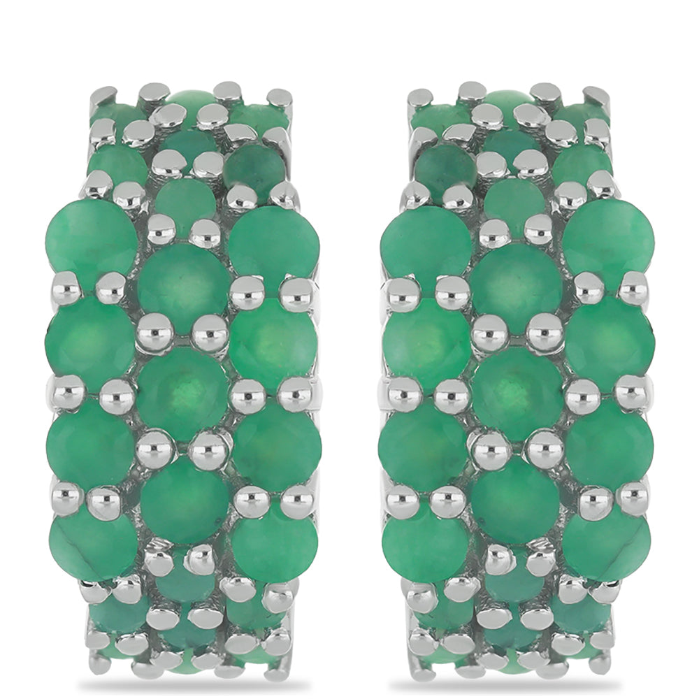 Silberohrringe mit brasilianischem Smaragd 1 
