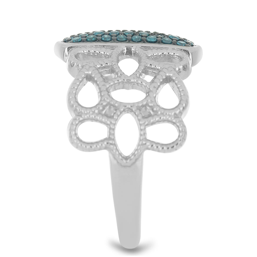 Silberring mit blauem Diamant