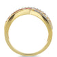 Goldring mit rosafarbenem Saphir und weißem Diamant
