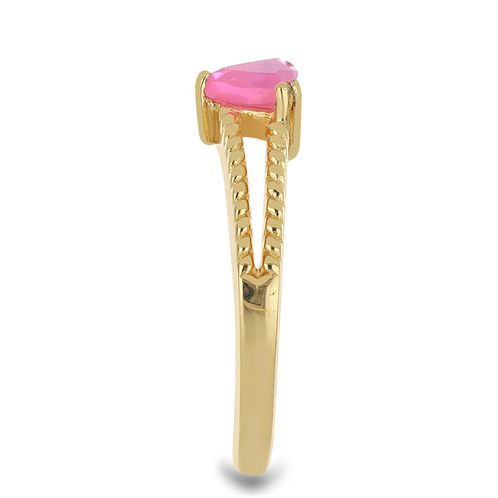 Goldplattierter Silberring mit rosa Opal aus Lega Dembi