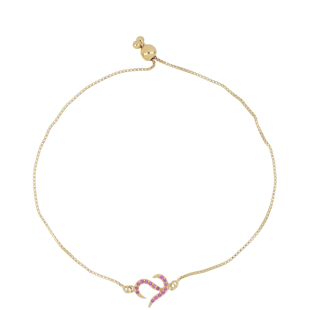 Goldplattiertes Silberarmband mit Nano Rubin 1 