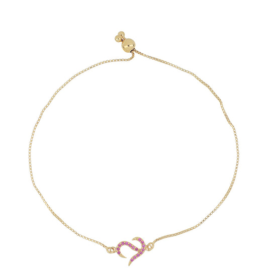 Goldplattiertes Silberarmband mit Nano Rubin