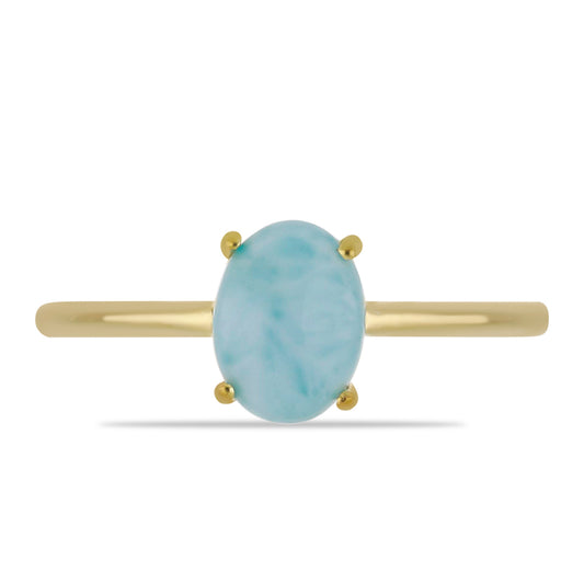 Goldplattierter Silberring mit Larimar