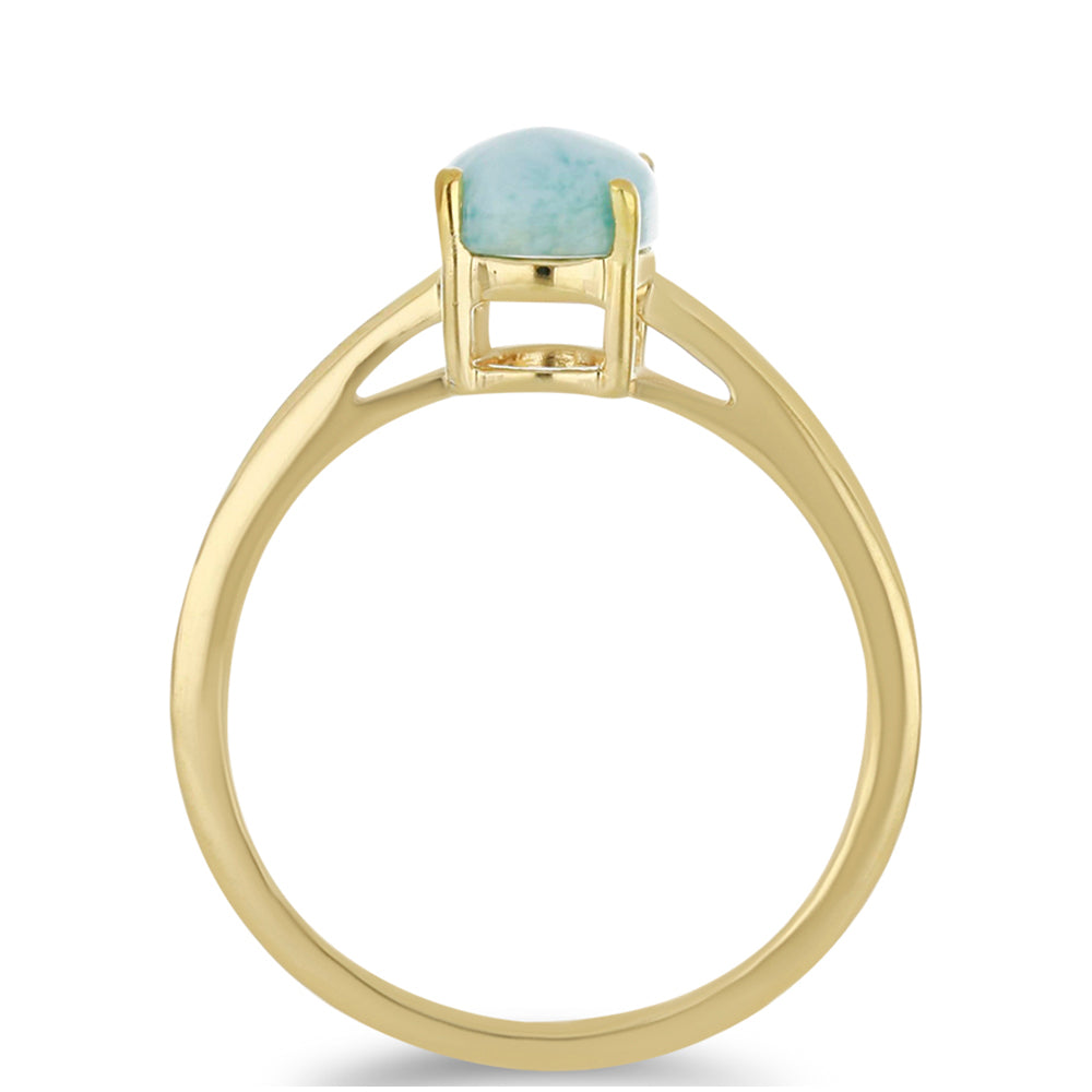 Goldplattierter Silberring mit Larimar