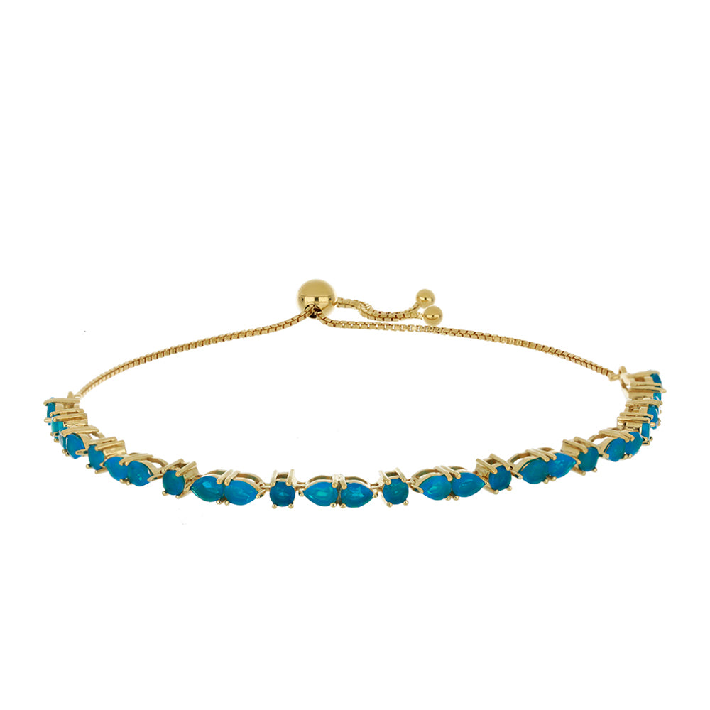 Goldplattiertes Silberarmband mit äthiopischem Paraiba-Blauopal 1 