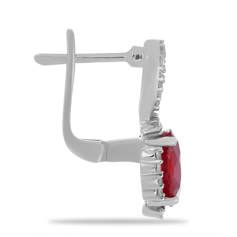 Silberohrringe mit Rubin aus Madagaskar und weißem Topas 2 