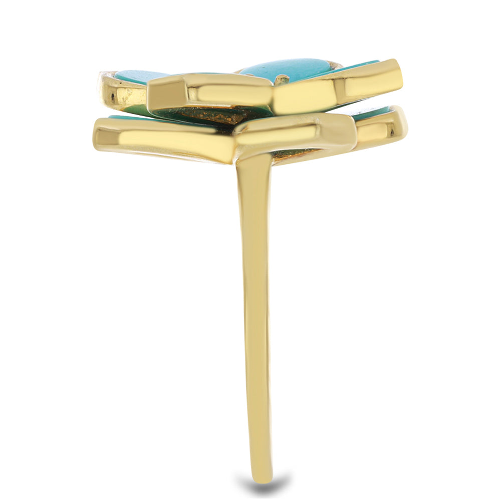 Goldplattierter Silberring mit Dornröschen Türkis 4 
