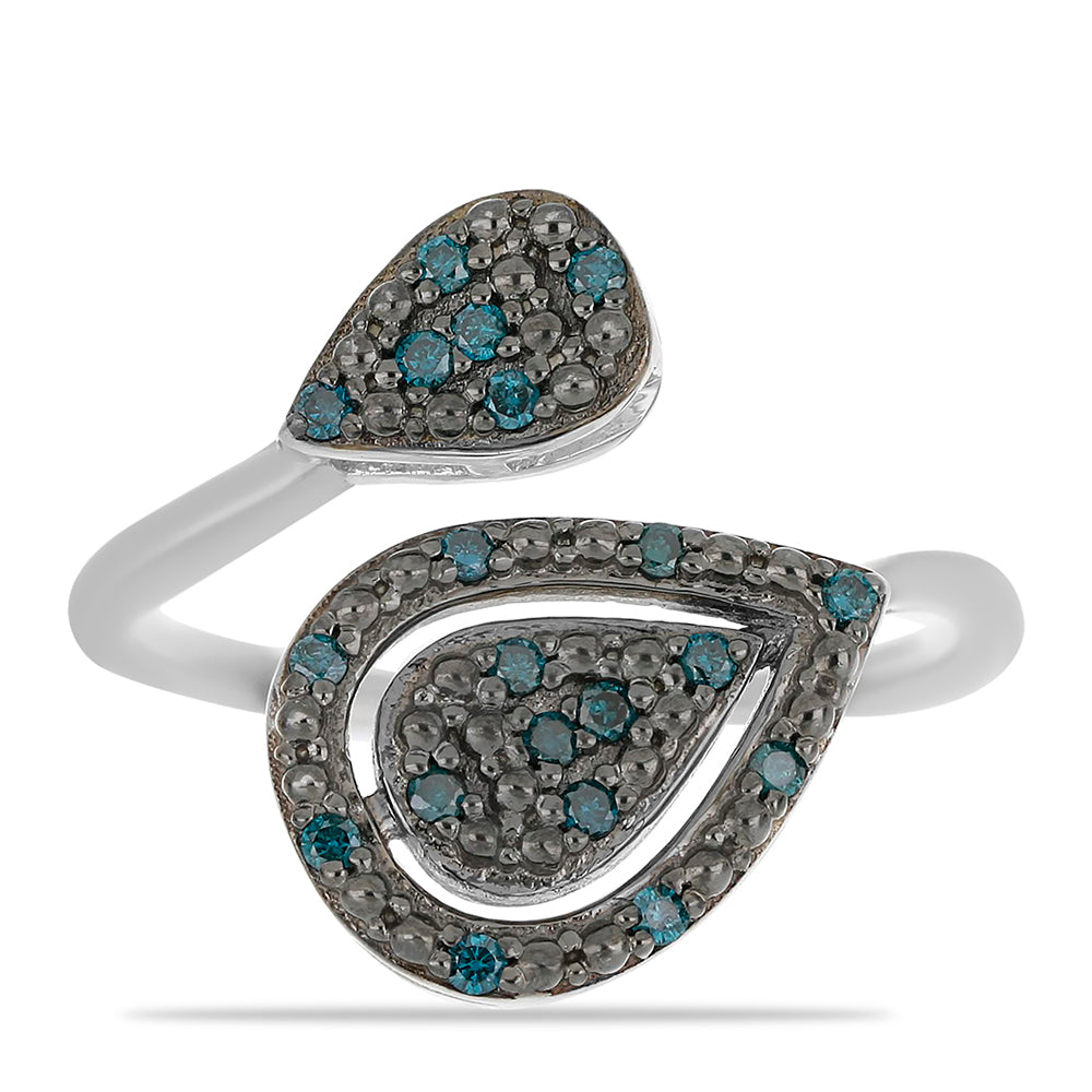 Silberring mit blauem Diamant 1 