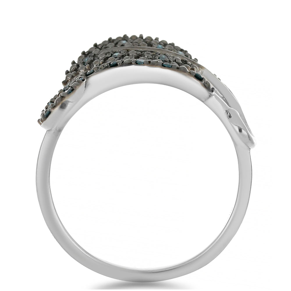 Silberring mit blauem Diamant 2 