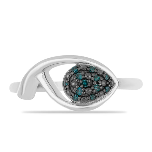 Silberring mit blauem Diamant