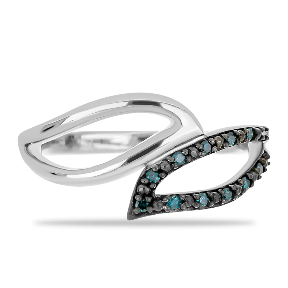 Silberring mit blauem Diamant 1 