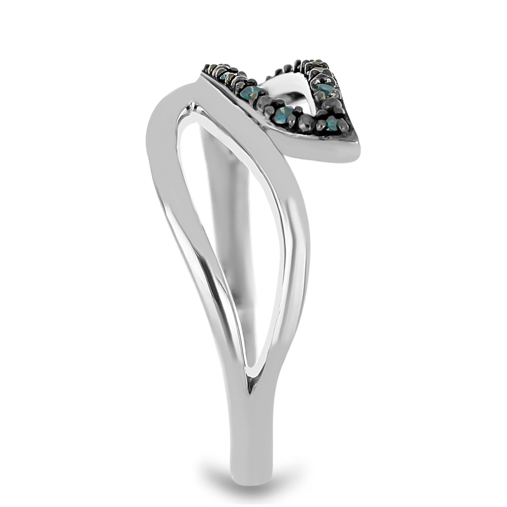 Silberring mit blauem Diamant 4 