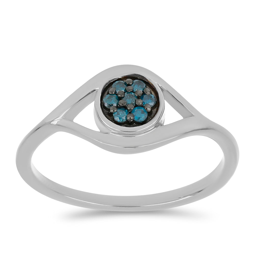 Silberring mit blauem Diamant